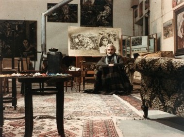Gian Maria Volonté dans une scène du film de Rosi : l’atelier de Carlo Levi