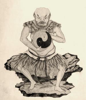 Fig. 1. Pangu holding the Yin-Yang symbol 