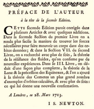 Fig. 3. Préface de la seconde édition des Principia