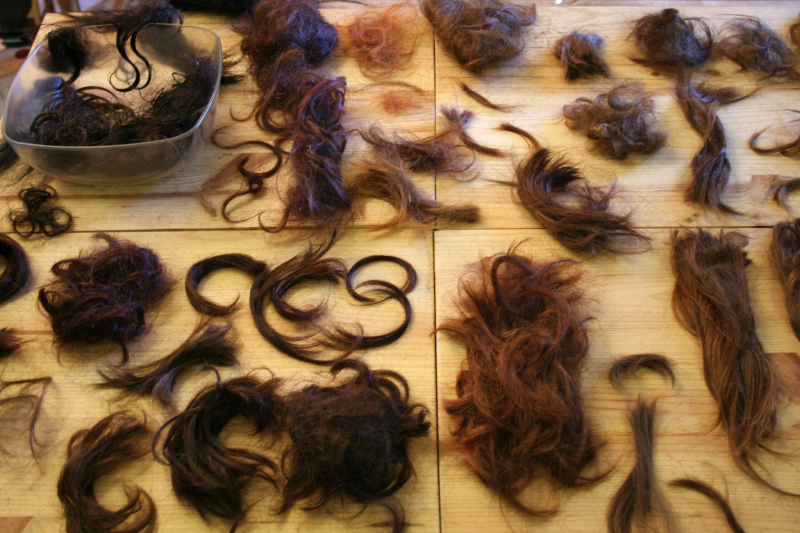 Figure 34  Collection de cheveux, Atelier, Toulouse, Octobre 2007. ©Delphine Talbot