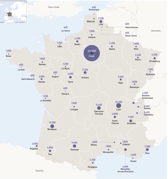Figura 5: Presença Portuguesa em França